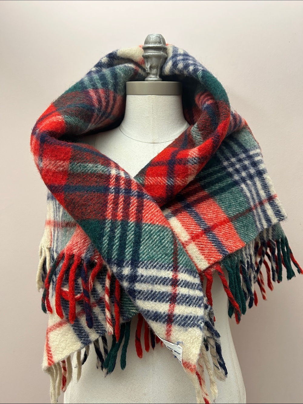 VTG St Moritz by Carldyke" 100% wool plaid throw or lap blanket or shawl